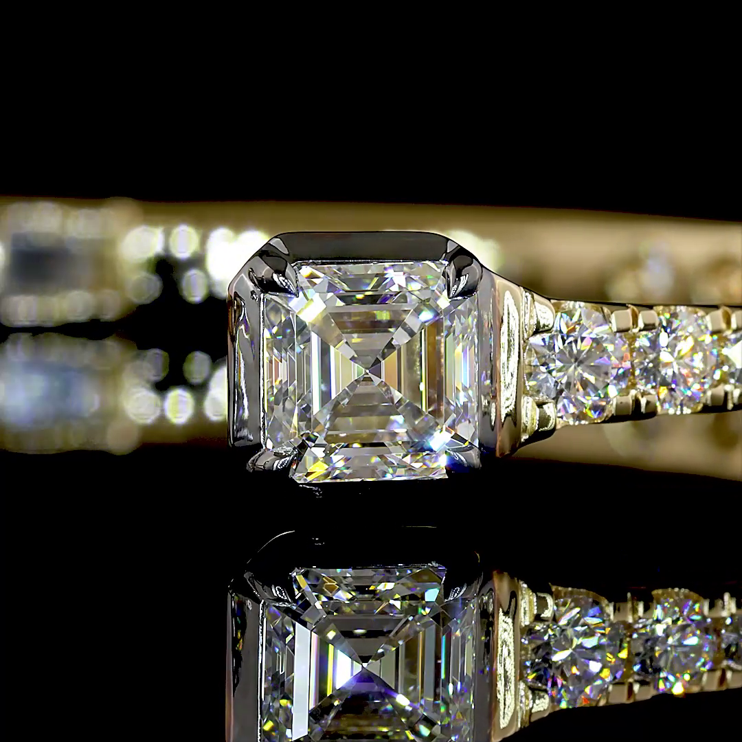 6.33 CTTW Asscher Lab Grown Diamond Bangles Bracelet (F Color and VVS2 Clarity)