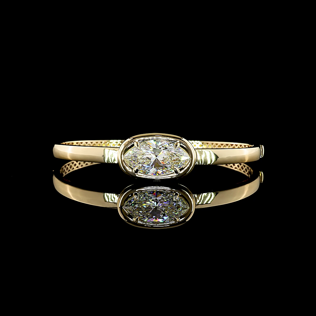 7.01 CT Marquise Lab Grown Diamond Bangles Bracelet (F Color and VS2 Clarity)