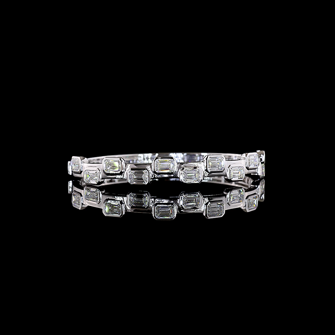 5.84 CTTW Emerald Lab Grown Diamond Bangles Bracelet