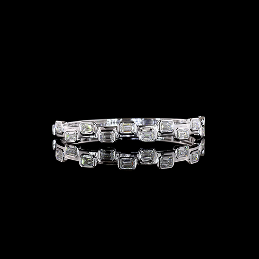 5.84 CTTW Emerald Lab Grown Diamond Bangles Bracelet
