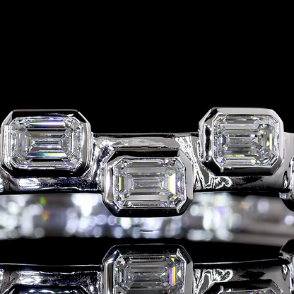 5.84 CTTW Emerald Lab Grown Diamond Bangles Bracelet