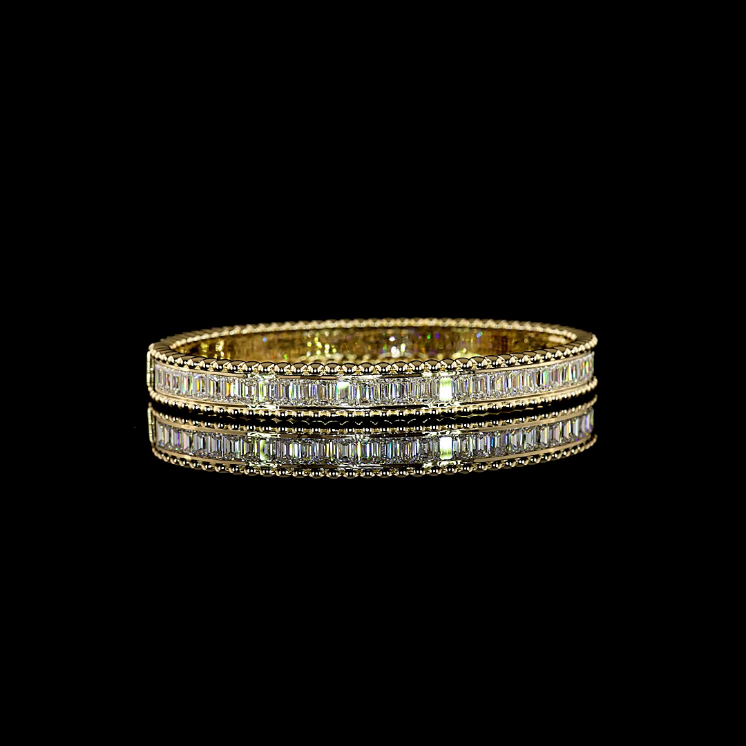 5.41 CTTW Emerald Lab Grown Diamond Bangles Bracelet (E Color and VS1 Clarity)