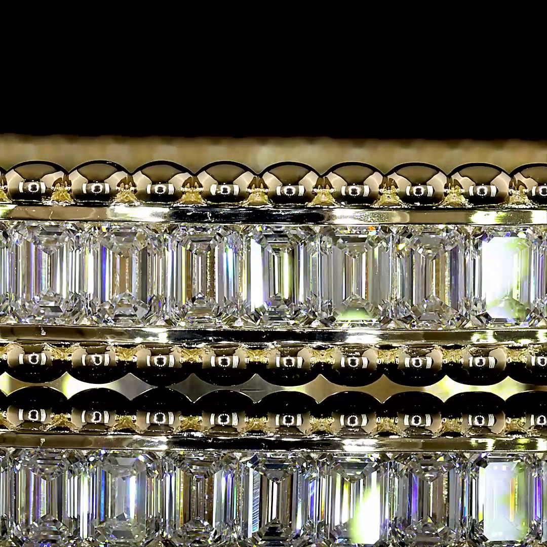 5.28 CTTW Emerald Lab Grown Diamond Bangles Bracelet (E Color and VS1 Clarity)