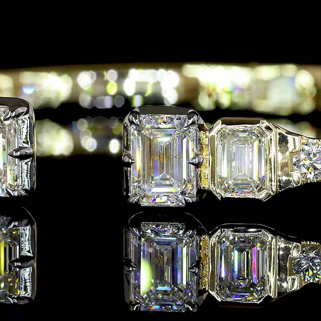 5.47 CTTW Emerald Lab Grown Diamond Bangles Bracelet (E Color and VS1 Clarity)