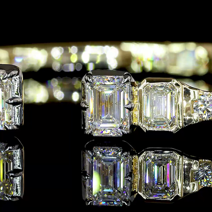 5.47 CTTW Emerald Lab Grown Diamond Bangles Bracelet (E Color and VS1 Clarity)
