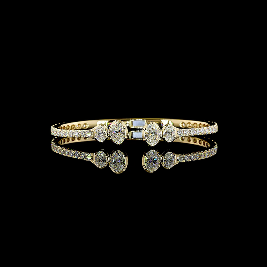 5.96 CTTW Oval Lab Grown Diamond Bangles Bracelet (E Color and VS1 Clarity)