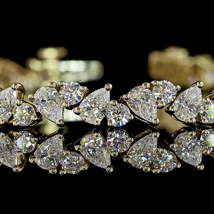 6.04 CTTW Pear Lab Grown Diamond Tennis Bracelet 7" (E Color and VS1 Clarity)