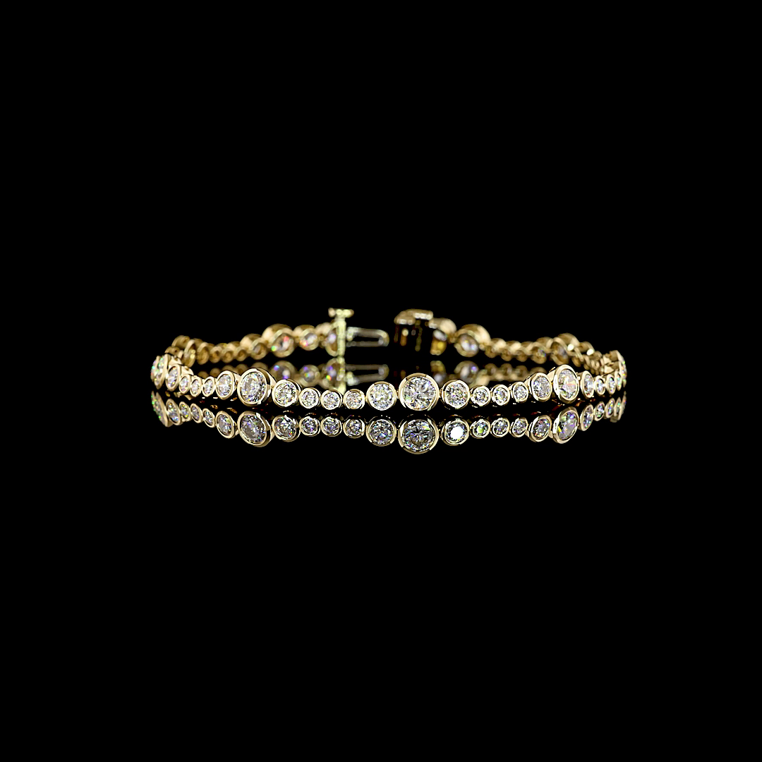 4.70 CTTW Round Lab Grown Diamond Riviera Bracelet 7" (E Color and VS1 Clarity)