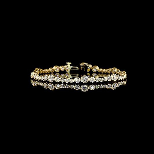 4.70 CTTW Round Lab Grown Diamond Riviera Bracelet 7" (E Color and VS1 Clarity)