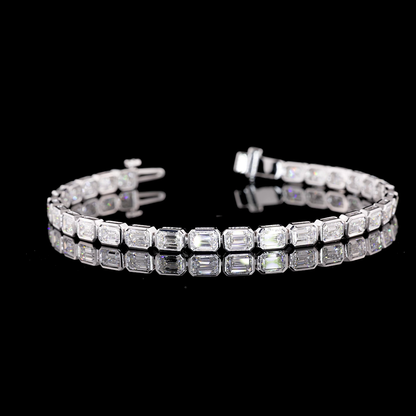7.24 CTTW Emerald Lab Grown Diamond Tennis Bracelet 6.75" (E Color and VS1 Clarity)