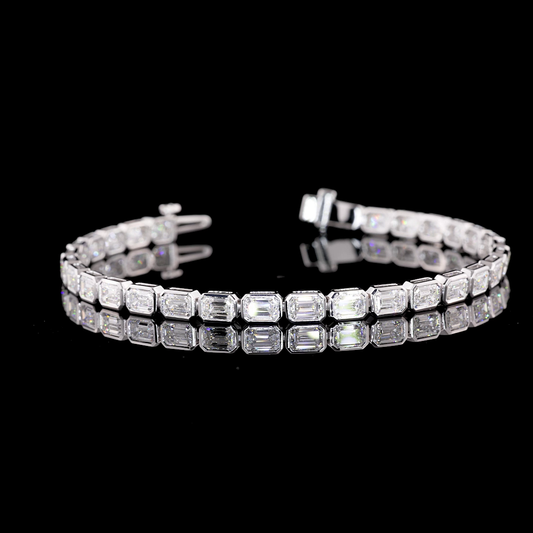 7.24 CTTW Emerald Lab Grown Diamond Tennis Bracelet 6.75" (E Color and VS1 Clarity)
