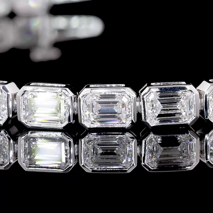 7.24 CTTW Emerald Lab Grown Diamond Tennis Bracelet 6.75" (E Color and VS1 Clarity)