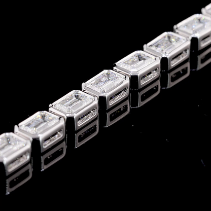 7.24 CTTW Emerald Lab Grown Diamond Tennis Bracelet 6.75" (E Color and VS1 Clarity)