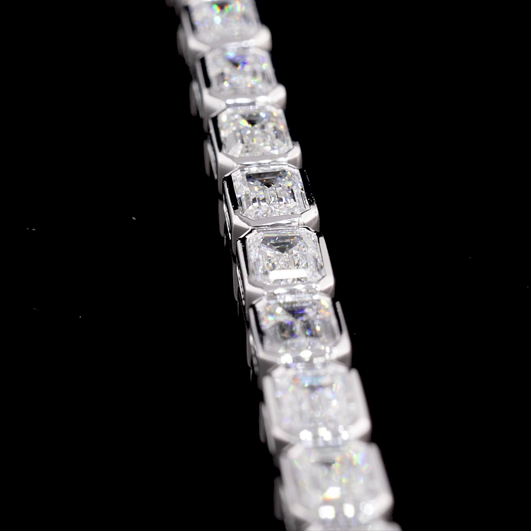 7.24 CTTW Emerald Lab Grown Diamond Tennis Bracelet 6.75" (E Color and VS1 Clarity)