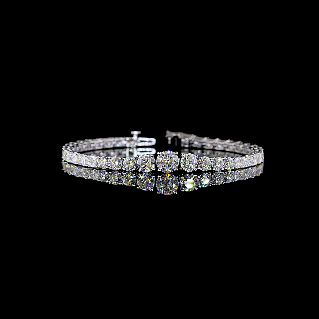 10.64 CTTW Round Lab Grown Diamond Riviera Bracelet 7" (E Color and VS1 Clarity)