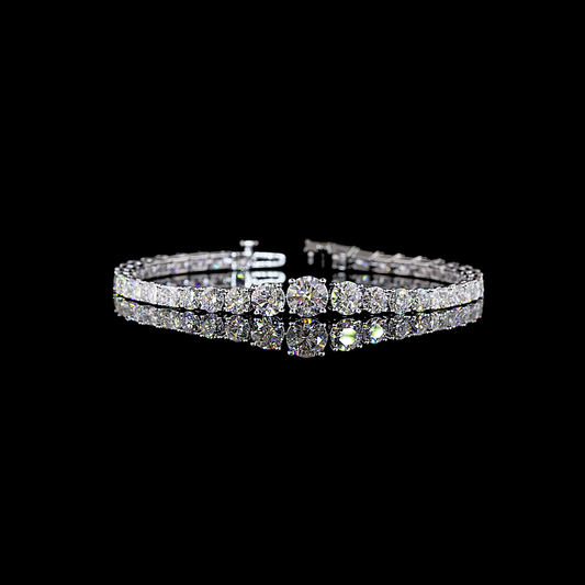 10.64 CTTW Round Lab Grown Diamond Riviera Bracelet 7" (E Color and VS1 Clarity)