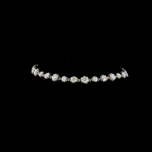 4.10 CTTW Round Lab Grown Diamond Station Bracelet 7" (E Color and VS1 Clarity)