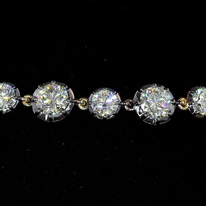6.18 CTTW Round Lab Grown Diamond Station Bracelet 7" (E Color and VS1 Clarity)