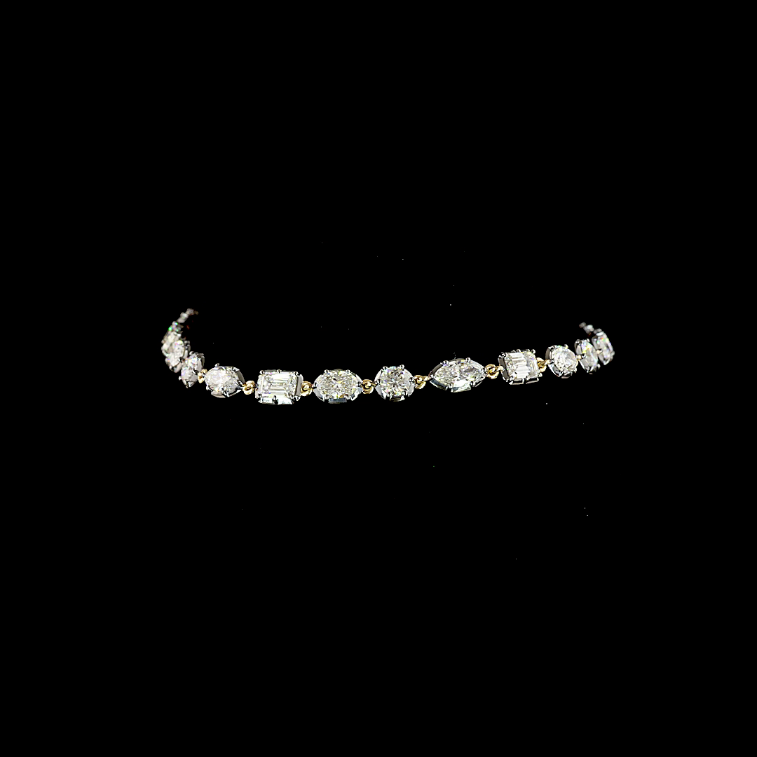 5.23 CTTW MIX Lab Grown Diamond Station Bracelet 7" (E Color and VS1 Clarity)