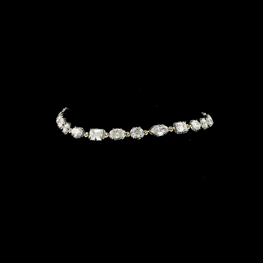 5.23 CTTW MIX Lab Grown Diamond Station Bracelet 7" (E Color and VS1 Clarity)