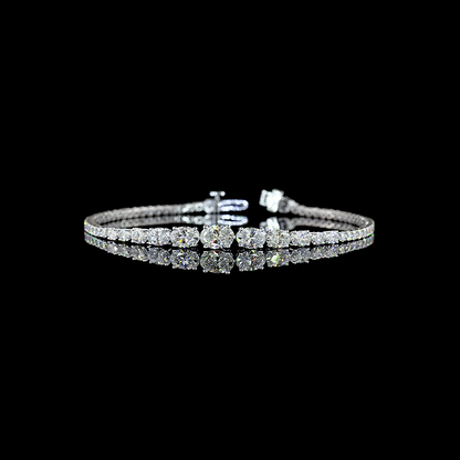 4.13 CTTW Oval Lab Grown Diamond Riviera Bracelet 7" (E Color and VS1 Clarity)