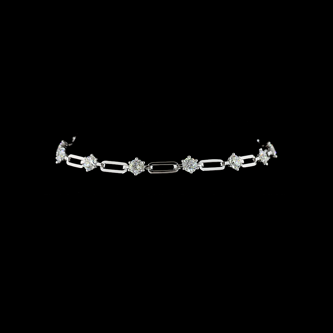 2.66 CTTW Round Lab Diamond Station Bracelet (E Color and VS1 Clarity)