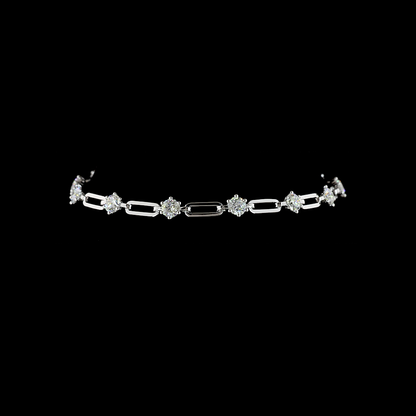 2.66 CTTW Round Lab Diamond Station Bracelet (E Color and VS1 Clarity)