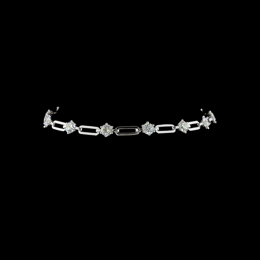 2.66 CTTW Round Lab Diamond Station Bracelet (E Color and VS1 Clarity)