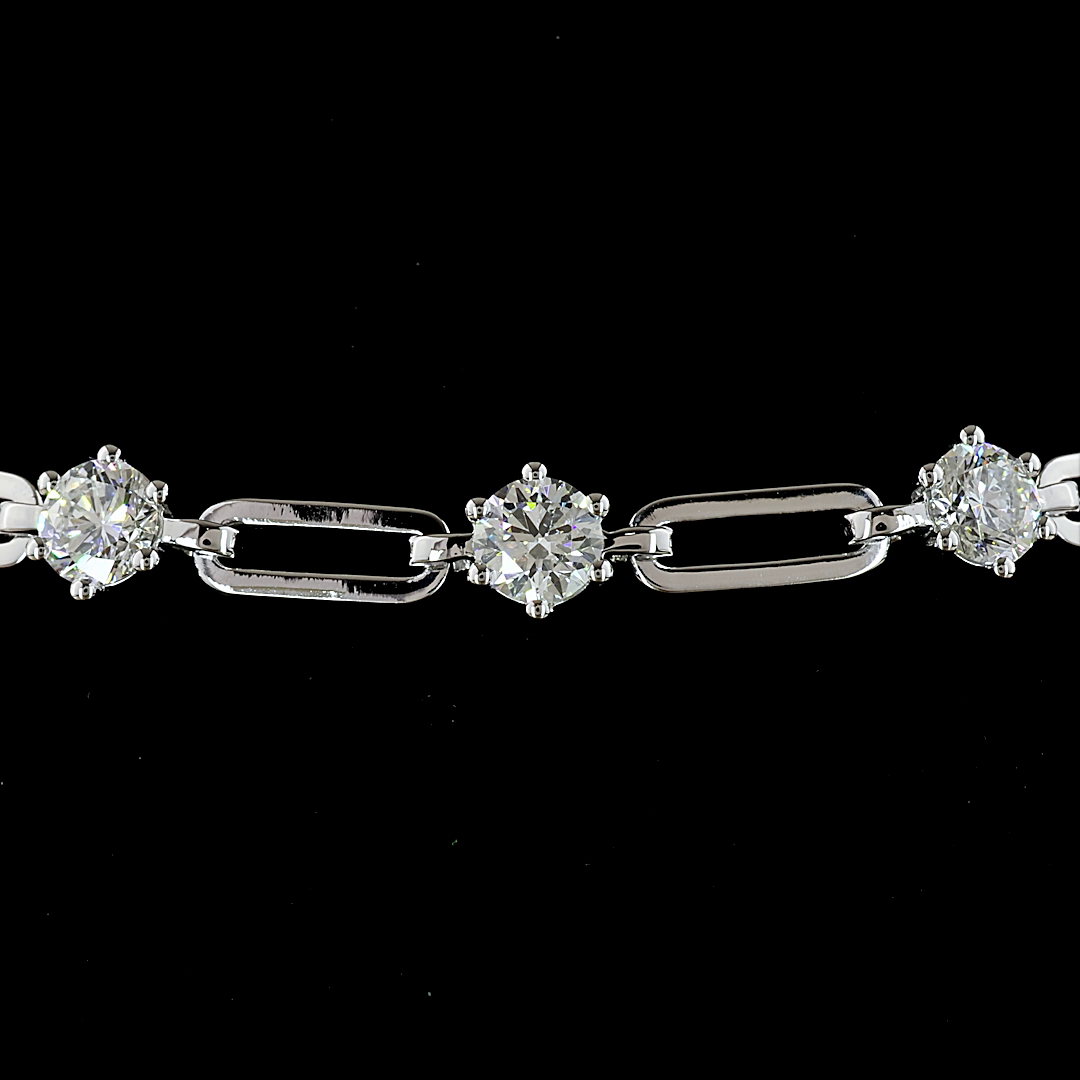 2.66 CTTW Round Lab Diamond Station Bracelet (E Color and VS1 Clarity)