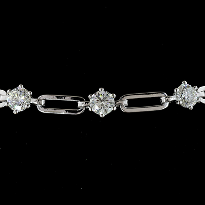 2.66 CTTW Round Lab Diamond Station Bracelet (E Color and VS1 Clarity)