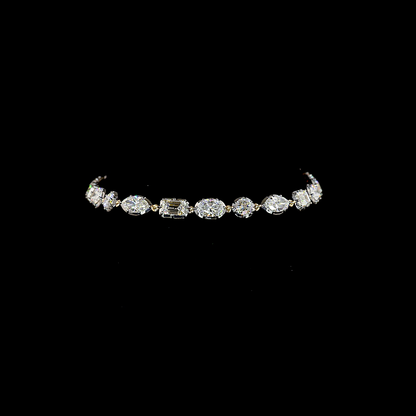 8.22 CTTW MIX Lab Grown Diamond Station Bracelet 7" (E Color and VS1 Clarity)