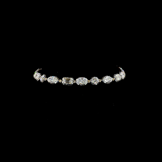8.22 CTTW MIX Lab Grown Diamond Station Bracelet 7" (E Color and VS1 Clarity)
