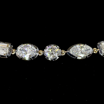 8.22 CTTW MIX Lab Grown Diamond Station Bracelet 7" (E Color and VS1 Clarity)