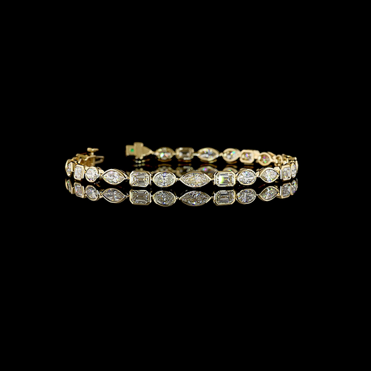 7.23 CTTW MIX Lab Grown Diamond Tennis Bracelet 7" (E Color and VS1 Clarity)