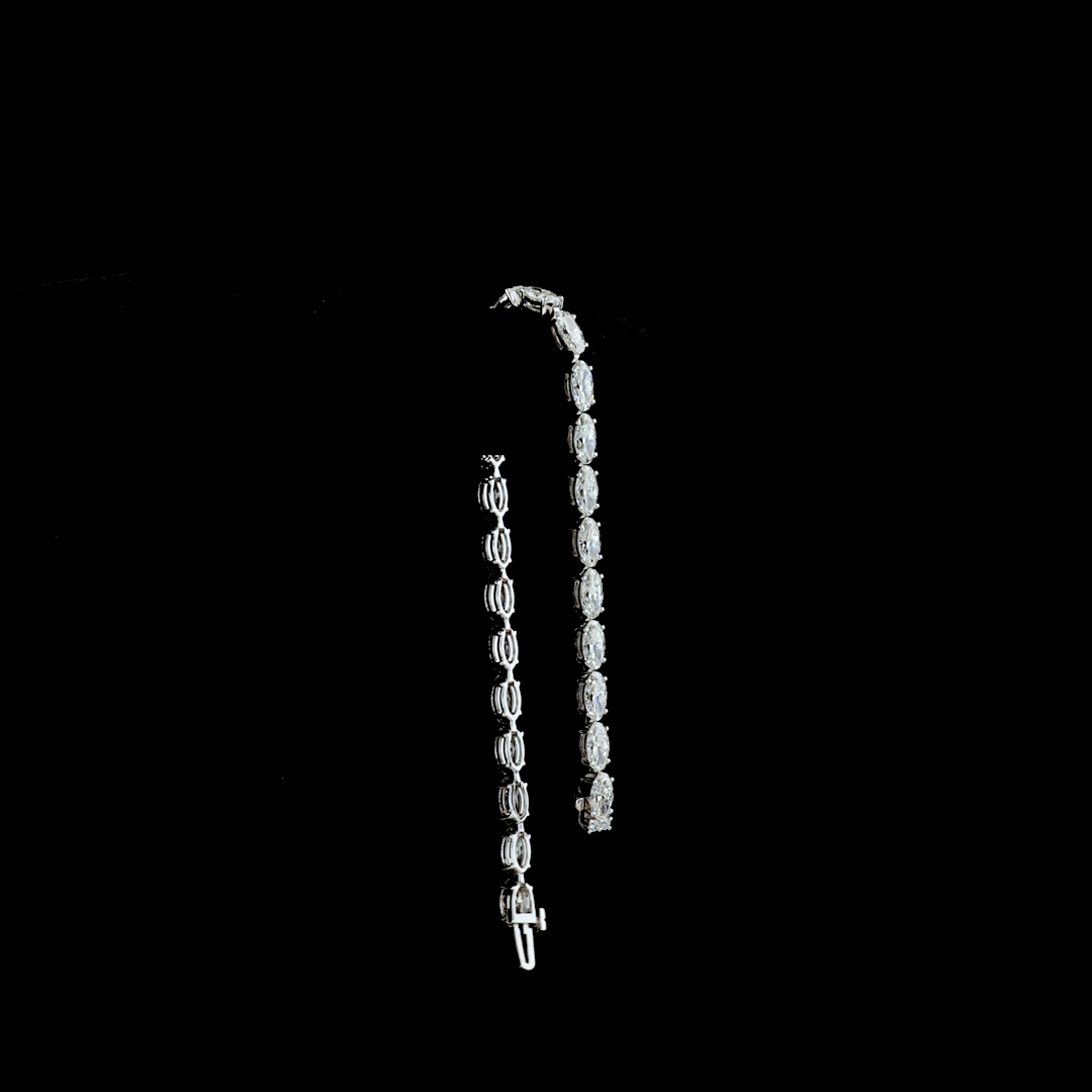 7.57 CTTW MO Lab Grown Diamond Tennis Bracelet 6.5"