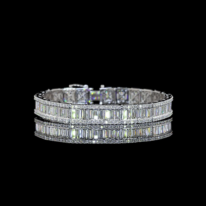 11.55 CTTW Baguette Lab Diamond Tennis Bracelet (E Color and VS1 Clarity)