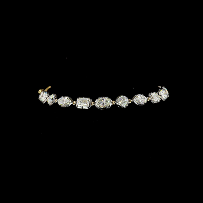 9.99 CTTW MIX Lab Grown Diamond Station Bracelet 7" (E Color and VS1 Clarity)