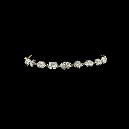 9.99 CTTW MIX Lab Grown Diamond Station Bracelet 7" (E Color and VS1 Clarity)