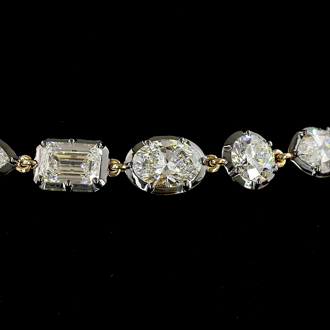 9.99 CTTW MIX Lab Grown Diamond Station Bracelet 7" (E Color and VS1 Clarity)