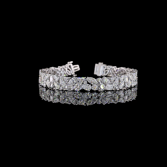 18.70 CTTW MIX Lab Grown Diamond Tennis Bracelet 7" (E Color and VS1 Clarity)
