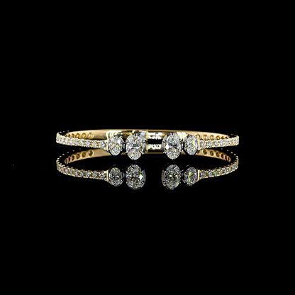 6.07 CTTW Oval Lab Grown Diamond Bangles Bracelet (E Color and VS1 Clarity)