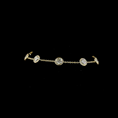 4.61 CTTW Round Lab Diamond Station Bracelet (E Color and VS1 Clarity)