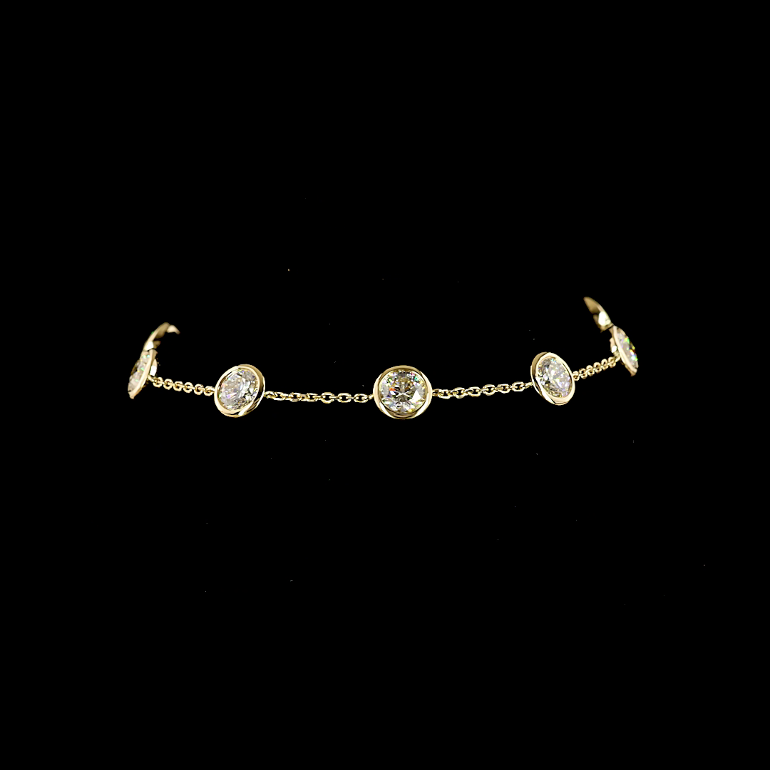 4.63 CTTW Round Lab Grown Diamond Station Bracelet 7" (E Color and VS1 Clarity)
