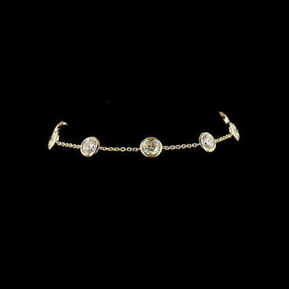 4.63 CTTW Round Lab Grown Diamond Station Bracelet 7" (E Color and VS1 Clarity)