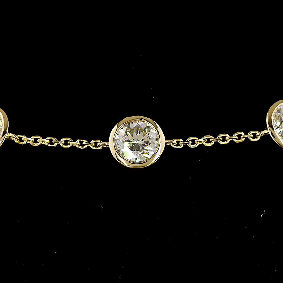 4.63 CTTW Round Lab Grown Diamond Station Bracelet 7" (E Color and VS1 Clarity)
