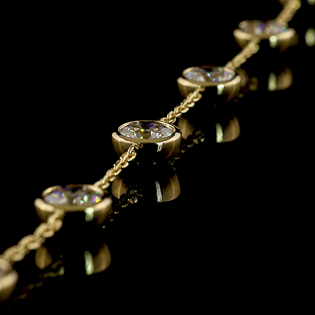 4.63 CTTW Round Lab Grown Diamond Station Bracelet 7" (E Color and VS1 Clarity)
