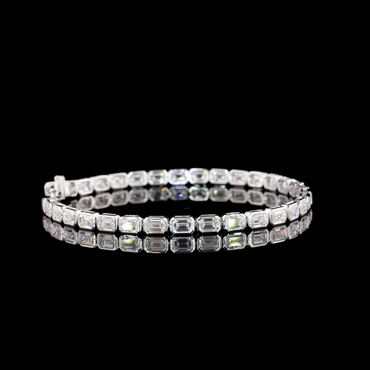 8.23 CTTW Emerald Lab Diamond Tennis Bracelet 7" (D Color and VS1 Clarity)