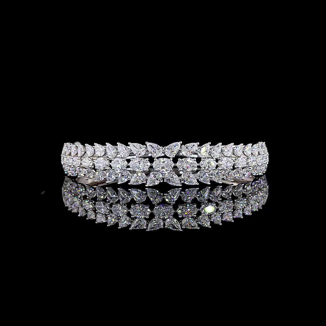 10.38 CTTW Oval Lab Grown Diamond Bangles Bracelet (E Color and VS1 Clarity)