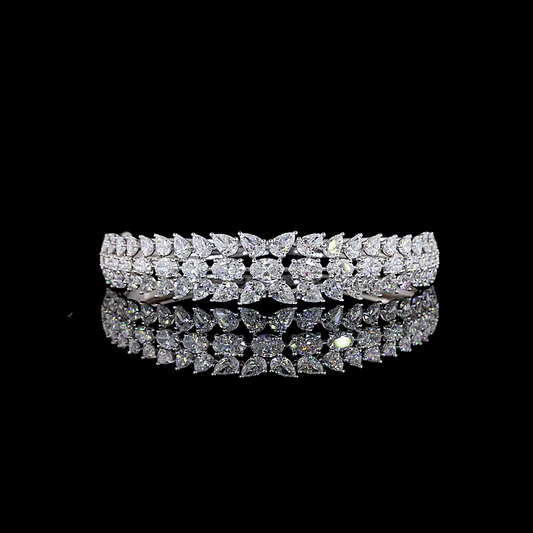 10.38 CTTW Oval Lab Grown Diamond Bangles Bracelet (E Color and VS1 Clarity)
