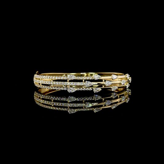 3.52 CTTW Pear Lab Grown Diamond Bangles Bracelet (E Color and VS1 Clarity)